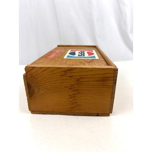 VTG Pepsi-Cola Crate Wooden Advertising Box Wood Lid Bottle Drink Sliding Lid - Picture 7 of 16